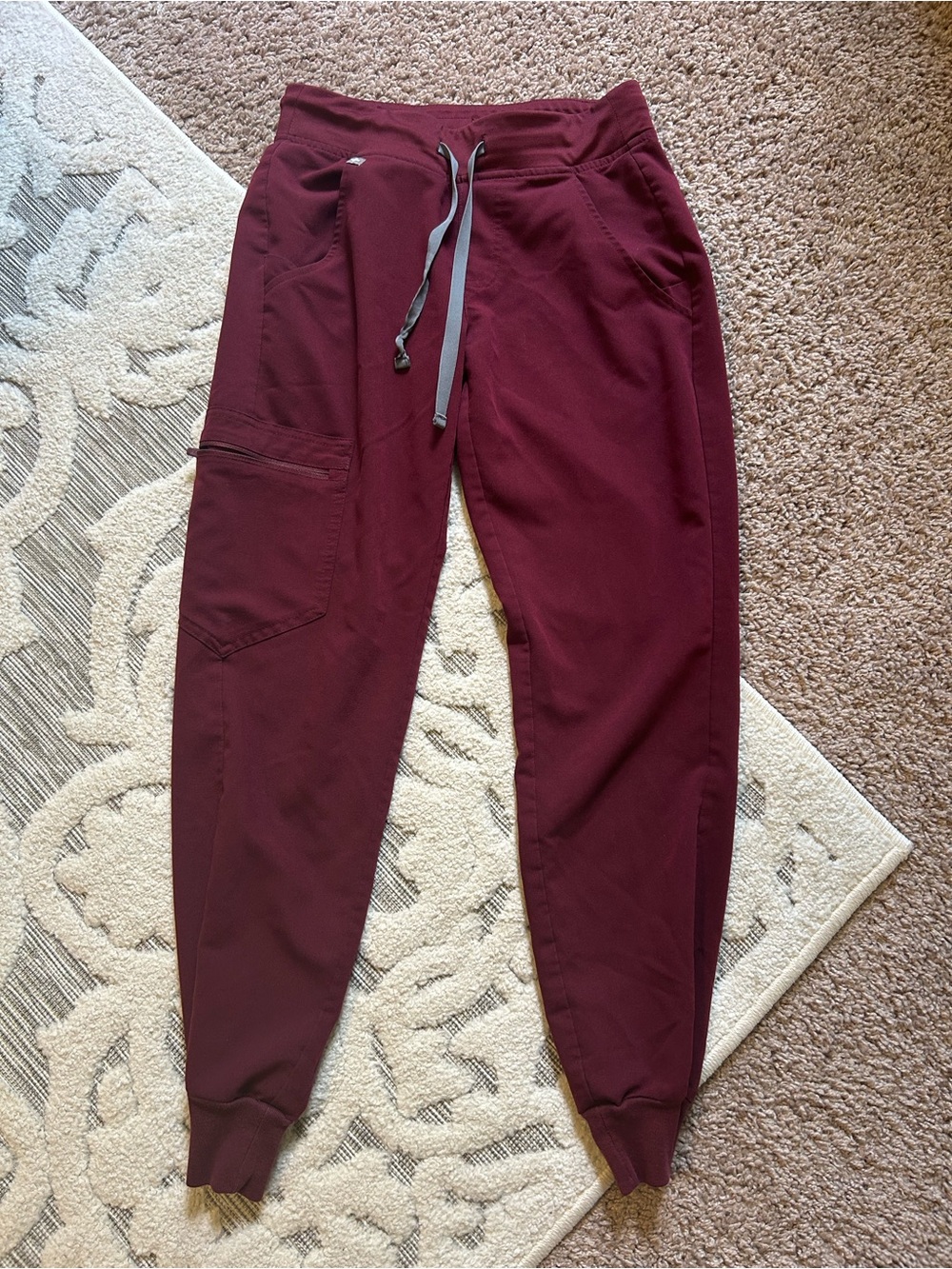 Figs Burgundy Joggers with Drawstring